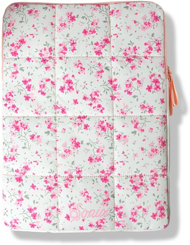 Sonix | Puffy Laptop Sleeve | 15-16 Inch, Quilted Pillow Puffer Laptop Carrying Case, Computer Sleeve | Cottage Floral - Image 1